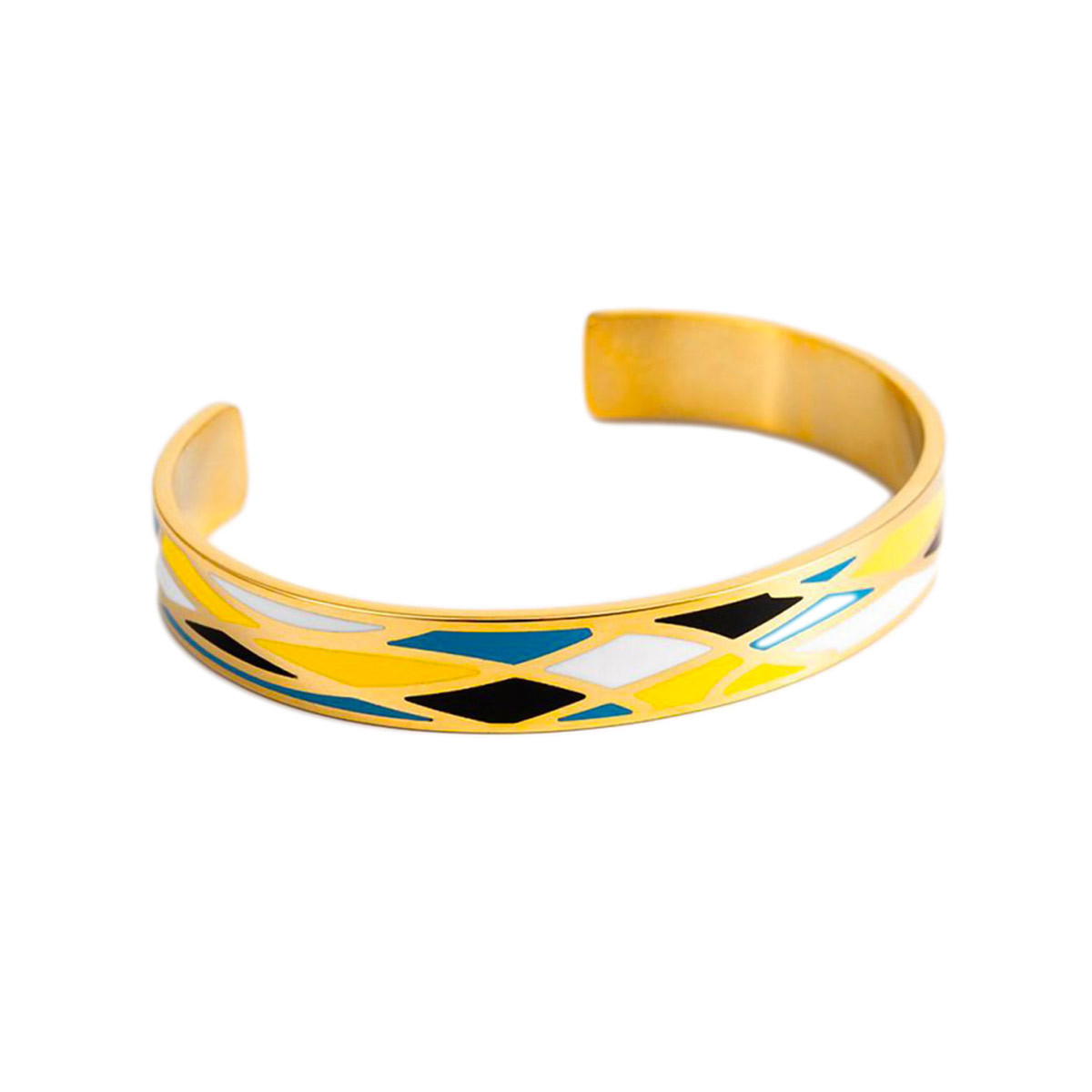 Bracelet Jonc DYNAMIQUA émail mix Acier doré