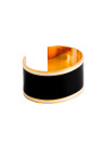 Bracelet manchette "ADELAÏDE" émail Noir finition dorée
