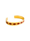 Bracelet ouvert "SAO PAULO" émail Rouge finition dorée
