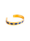 Bracelet ouvert "SAO PAULO" émail Bleu finition dorée