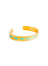 Bracelet ouvert "SAO PAULO" émail Turquoise finition dorée