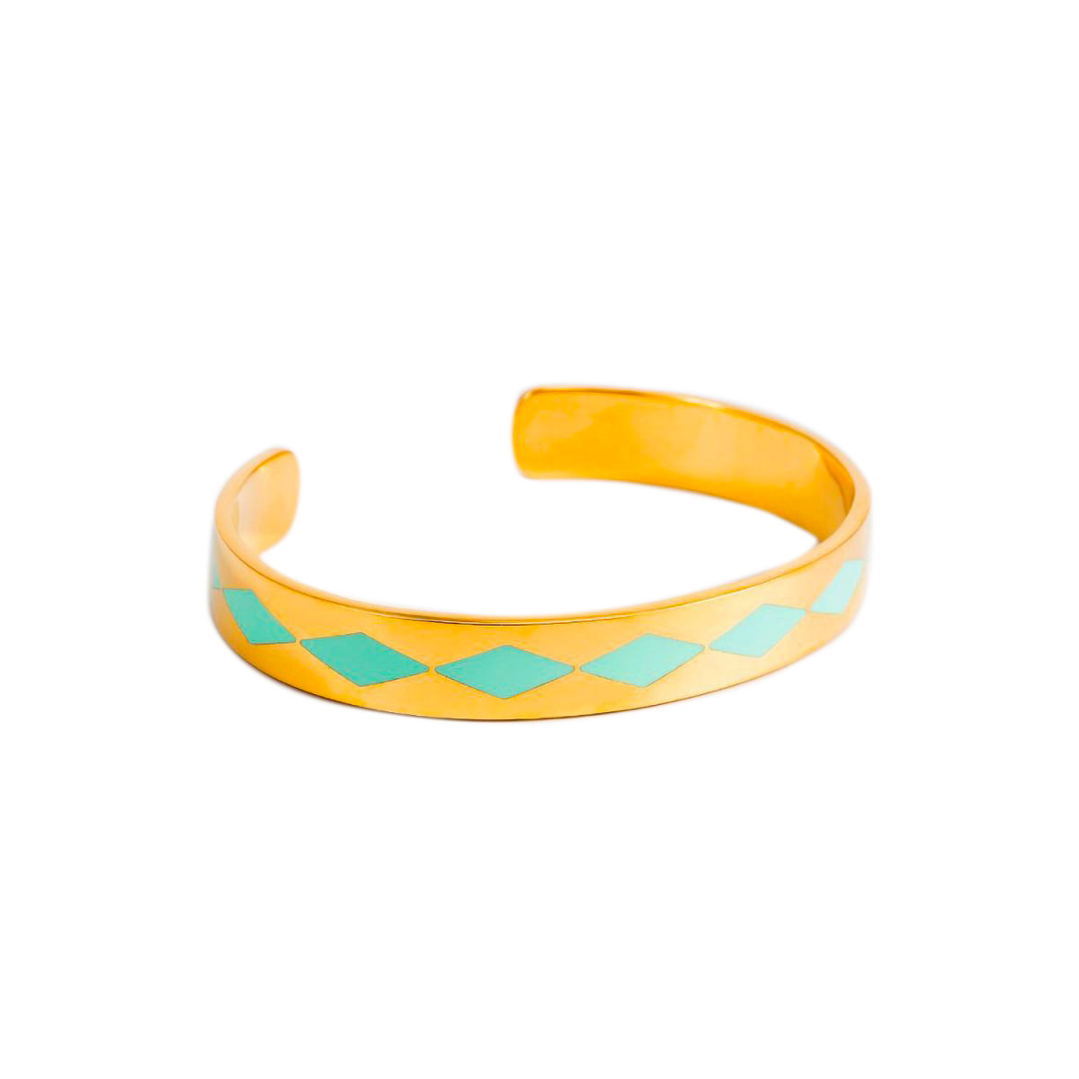Bracelet Jonc BALLADIS émail turquoise finition dorée