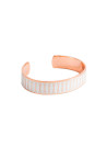 Bracelet ouvert "PALMA" Émail blanc finition rosée