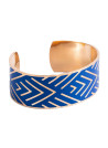 Bracelet manchette "MEXICO" Émail bleu finition rosée