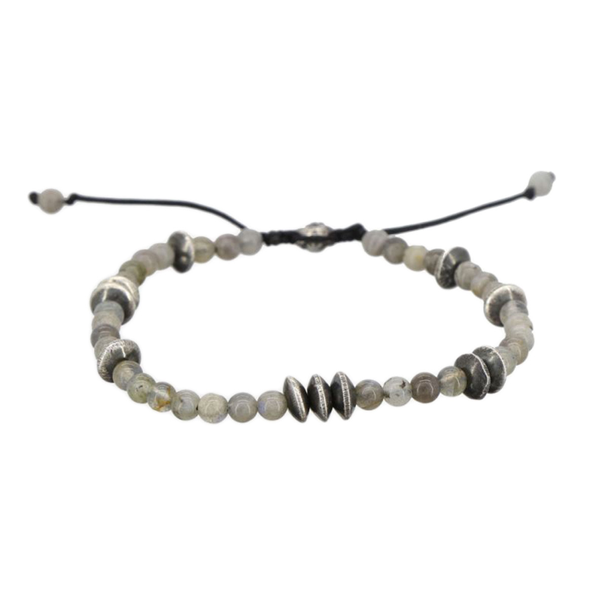Bracelet Homme "KERWAN" avec perles de Labradorite et Argent 925