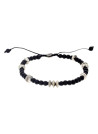 Bracelet Homme "UNAI" avec perles de pierres noires" et Argent 925