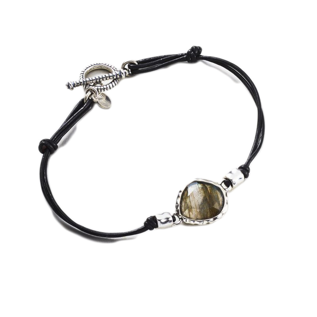 Bracelet Homme Argent 925/1000 "Falkor" noir - Long : 21 cm