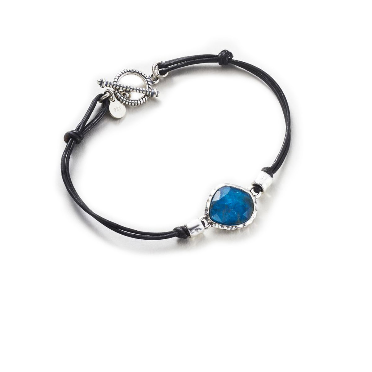 Bracelet Homme KYLE en Argent 925 Bracelet Homme Argent 925/1000 "Falkor" noir - Long : 21 cm