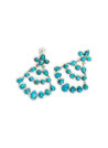 Boucles d'oreilles pendantes avec petites pierres turquoise