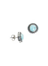 Boucles d'oreilles argent massif larimar ronde