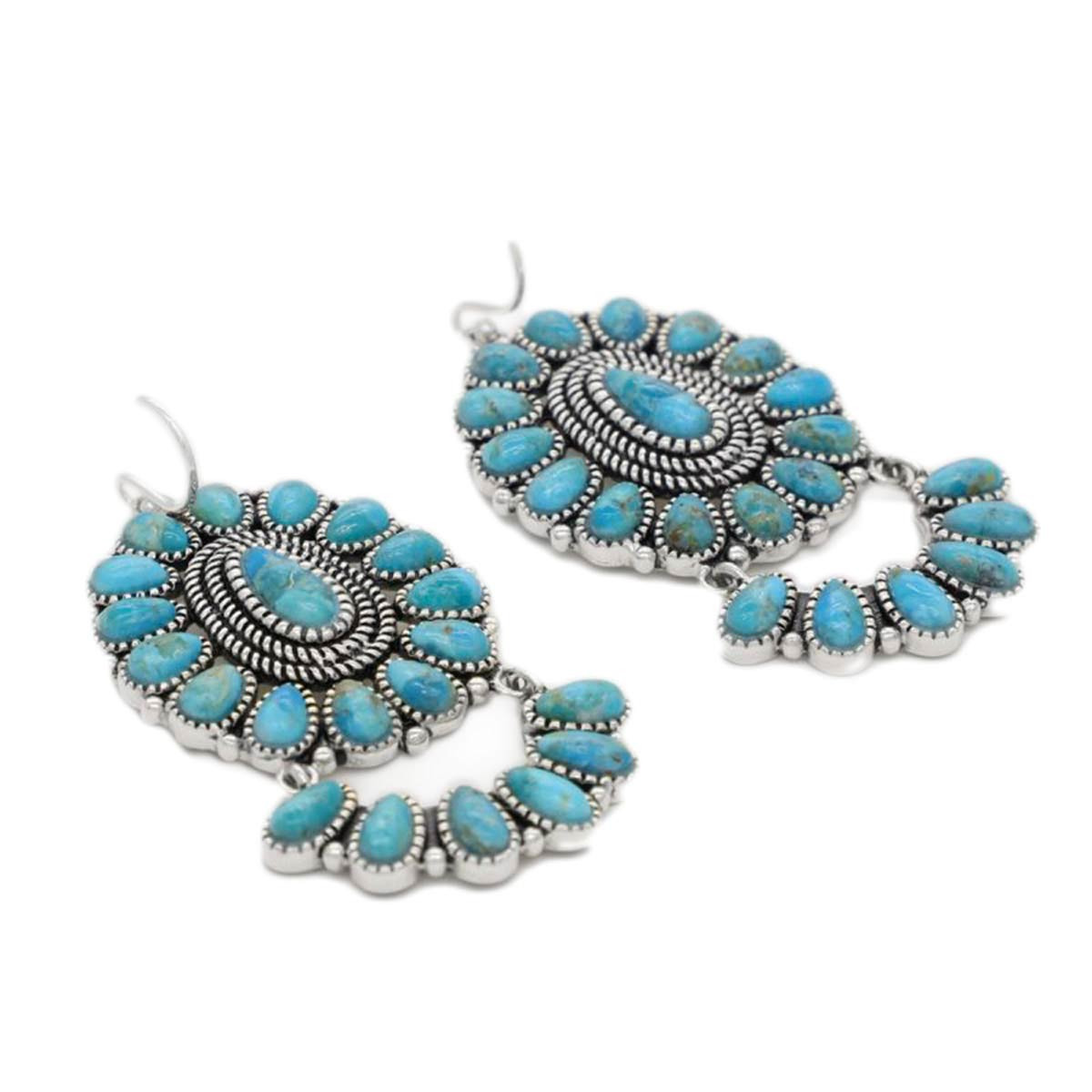 crochet de boucle d oreille en argent turquoise Boucles d'oreilles "Viñedo" Turquoise 11,69/40 et Argent Massif 925/1000