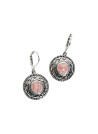 Boucles d'oreilles argent massif rhodochrosite ronde