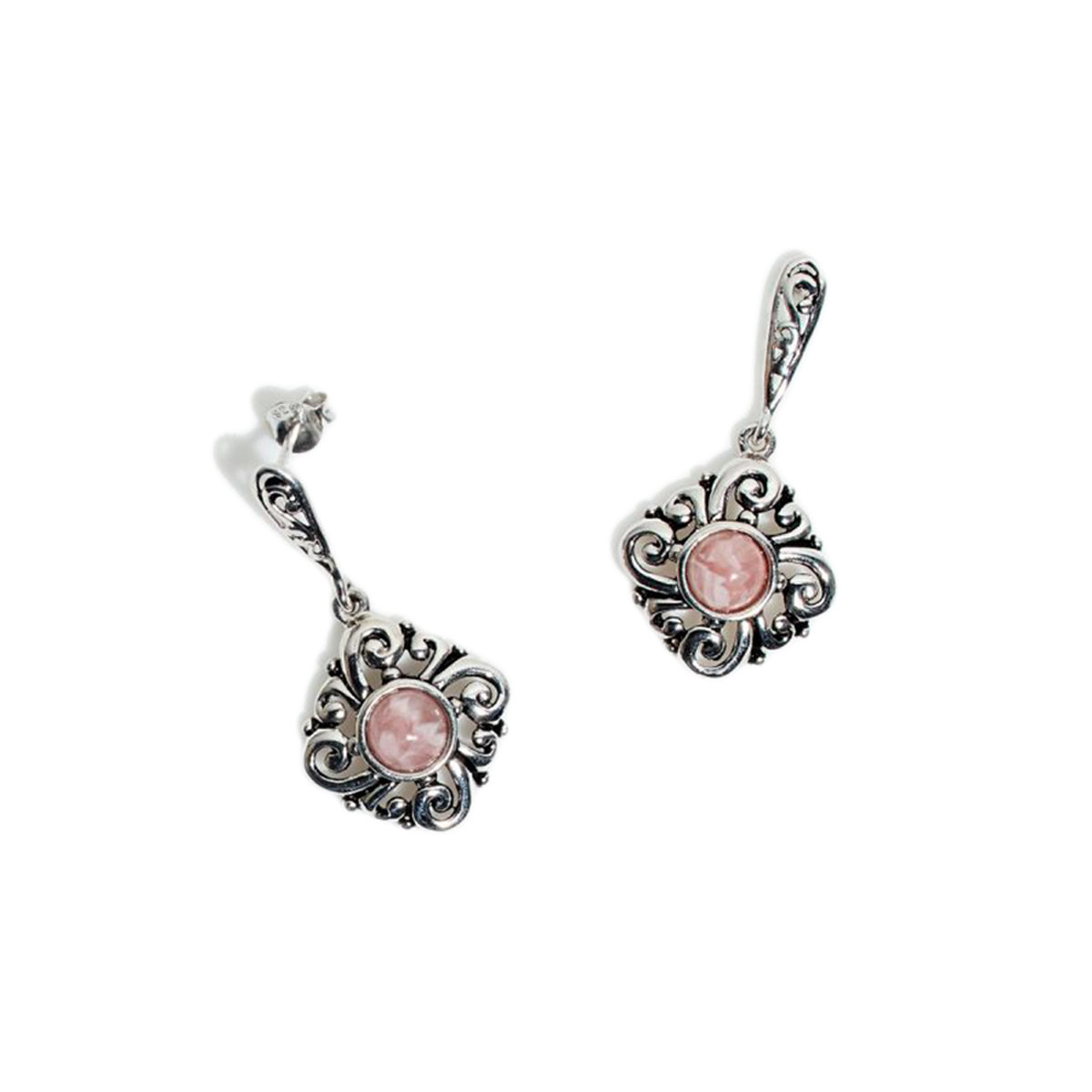 Boucles d'oreilles argent massif et pierre naturelle