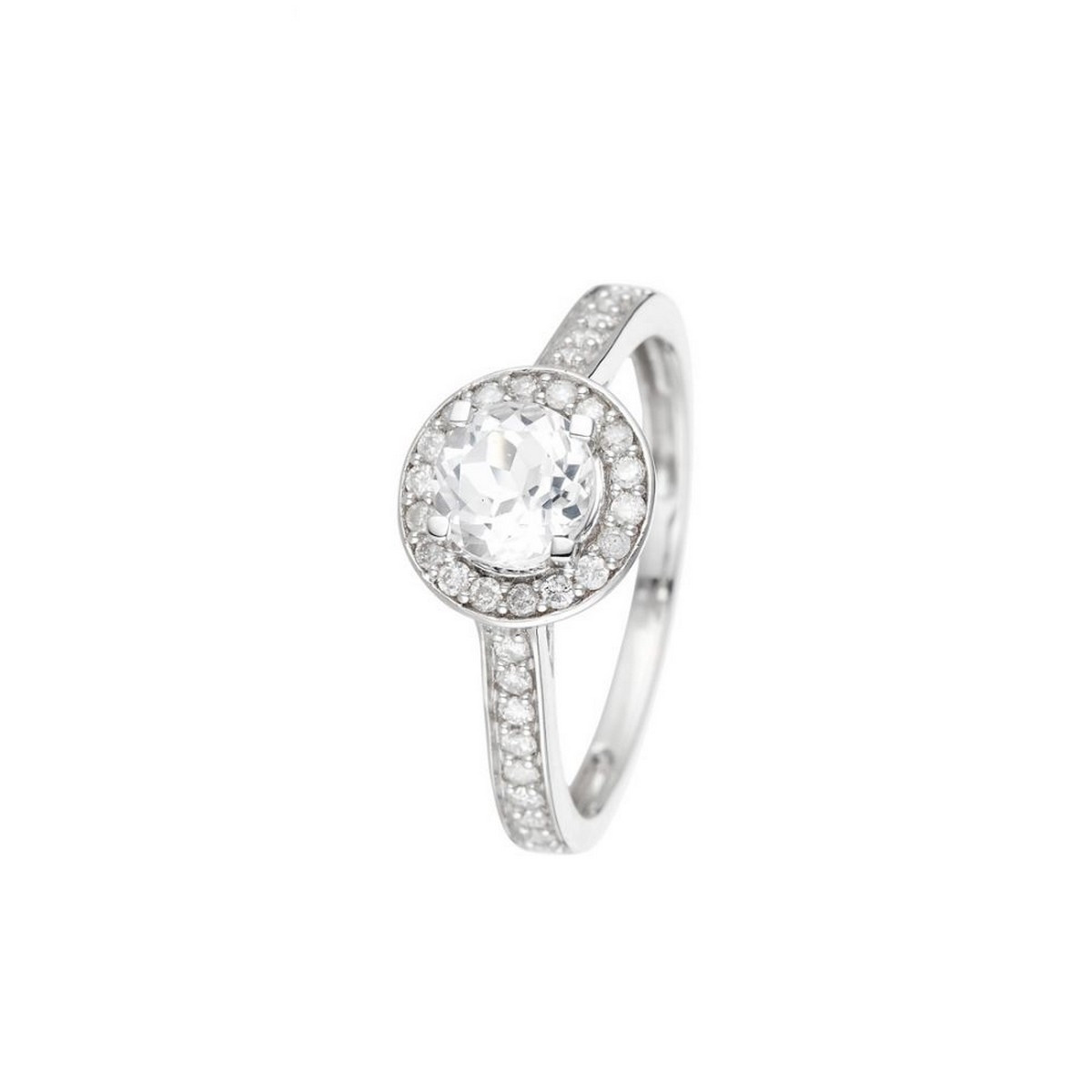Bague " Lucienne" Or blanc et Topaze