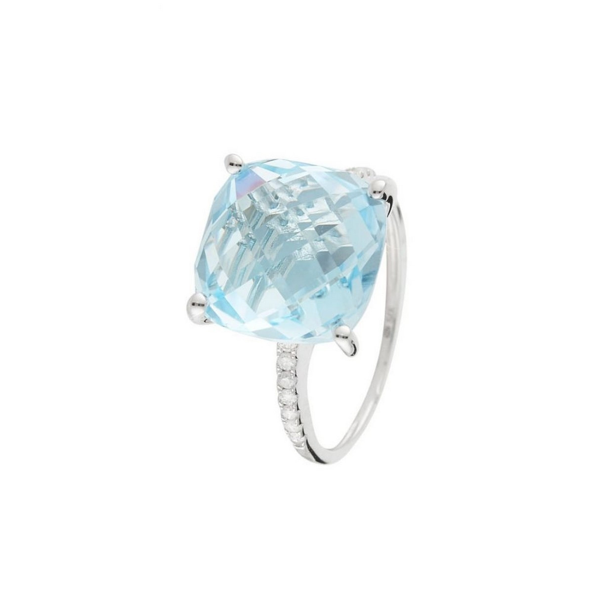 bague de fiançailles topaze bleue Bague "Amélie" Or blanc et Topaze