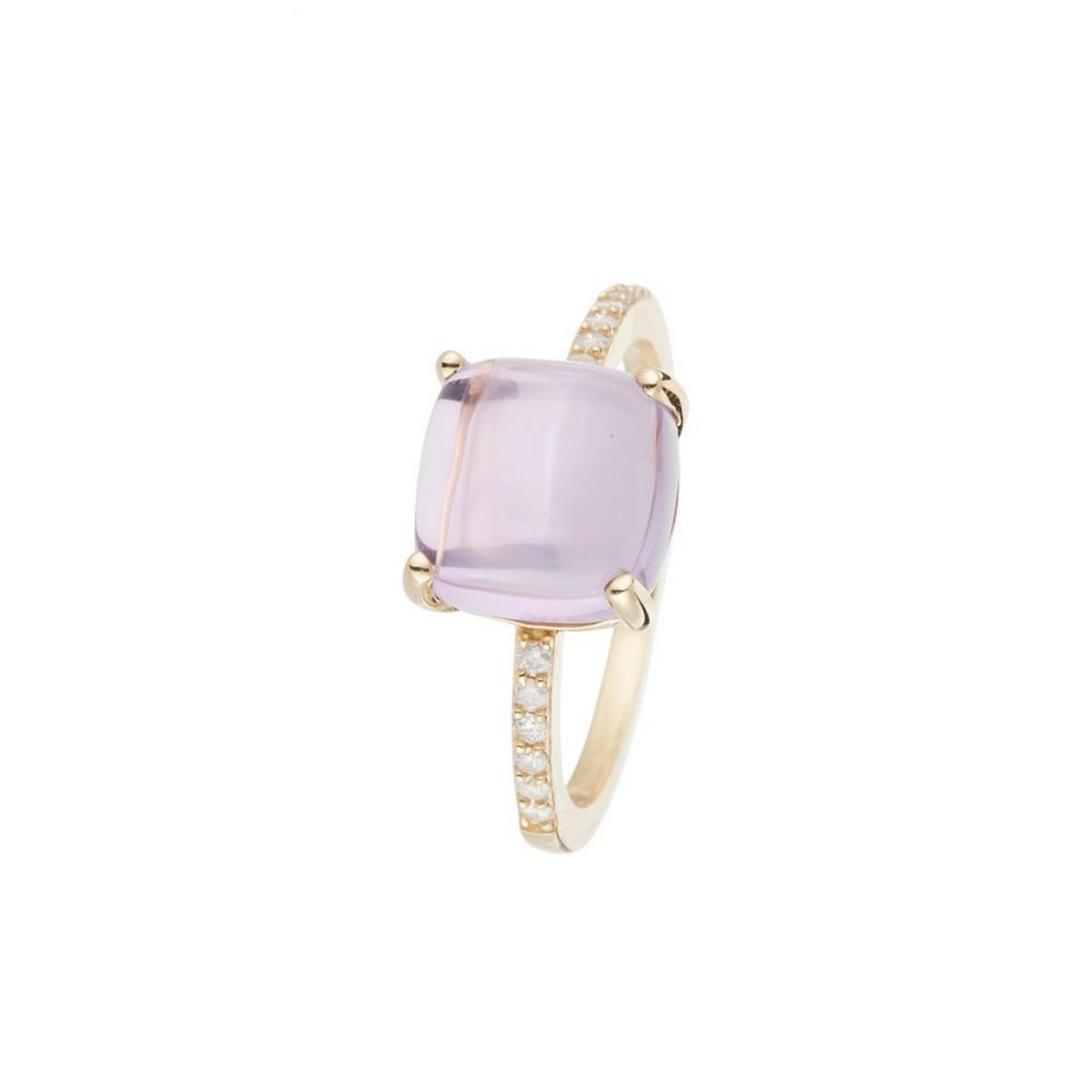 Bague Or Jaune Diamant et Améthyste Bague "Livia" Or jaune et Améthyste