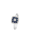 Bague Or Blanc Diamant et Saphir