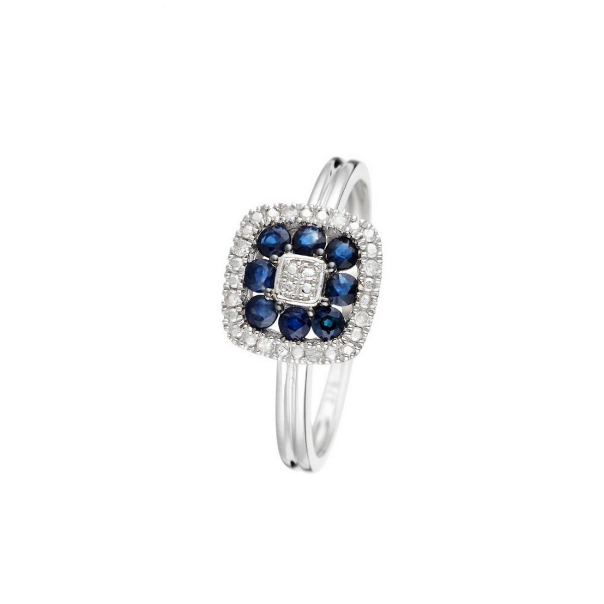 Bague Or Blanc Diamant et Saphir Bague " Emilie" Or blanc et Saphir