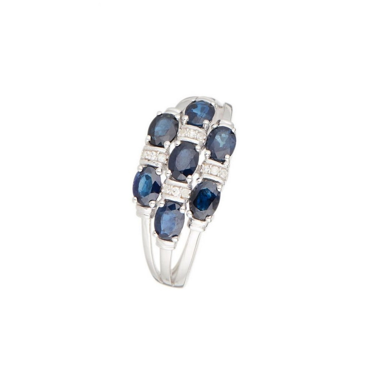 Bague Or Blanc Diamant et Saphir Bague "Bohol Saphir" Or blanc et Diamants