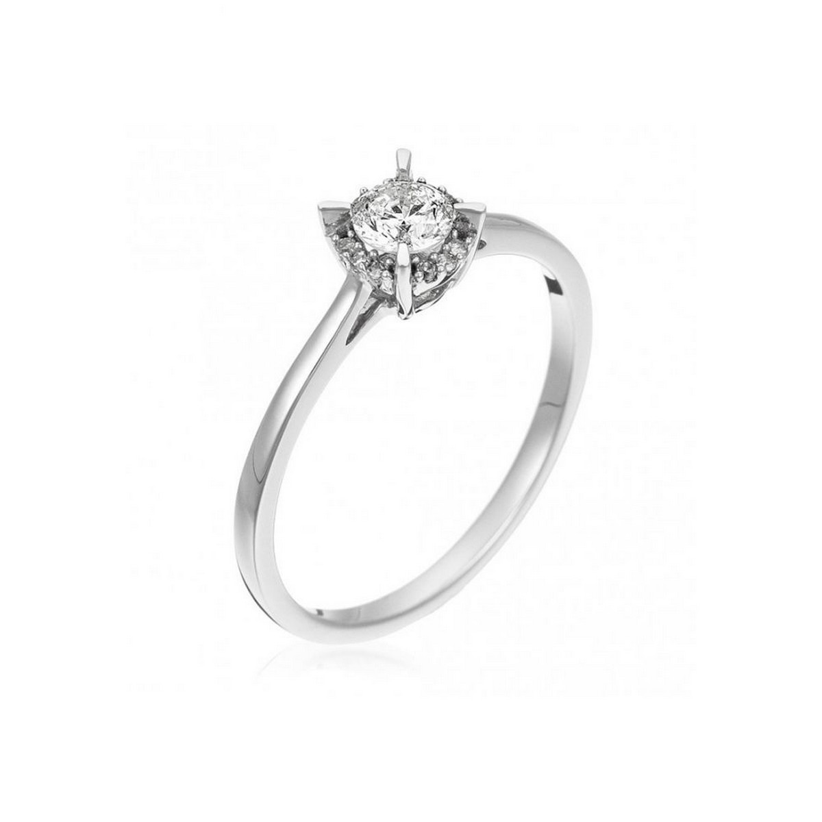 Bague "Amoureuse" Or blanc et Diamants 0.03ct