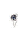 Bague Or Blanc Diamant et Saphir