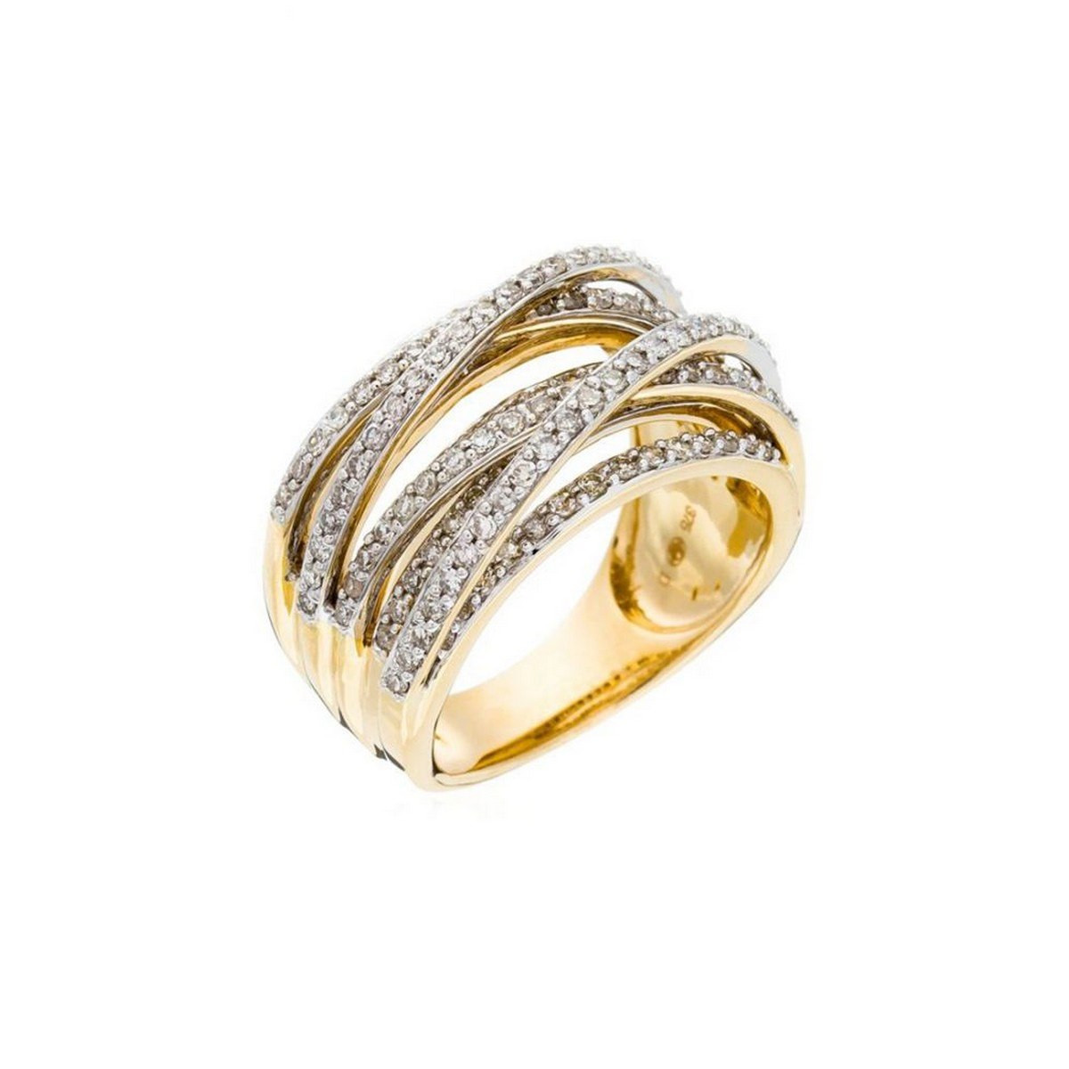 Bague "Entrelacs Candides" Or jaune et Diamants