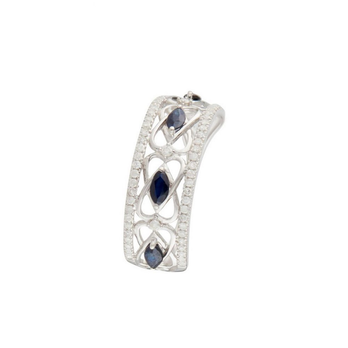 Bague "Marjolaine" Or blanc et Saphir