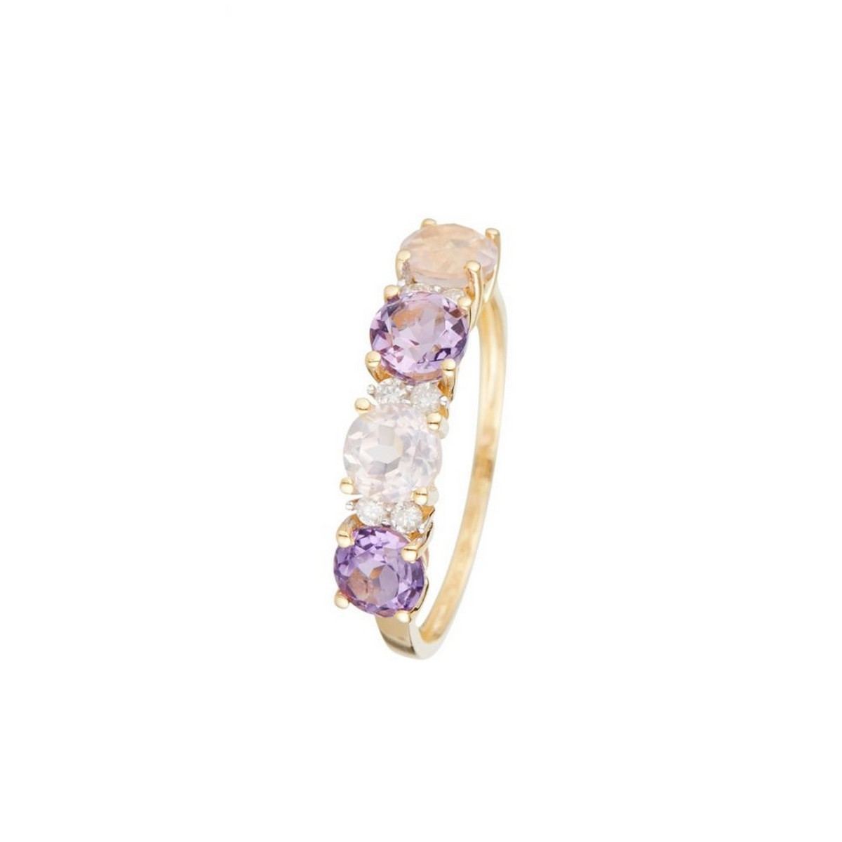 Bague Or Jaune Diamant et Pierre Précieuse Bague " Paule" Or jaune et Multipierres
