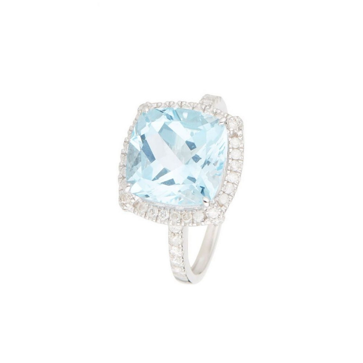 Bague "Élise" Or blanc et Topaze