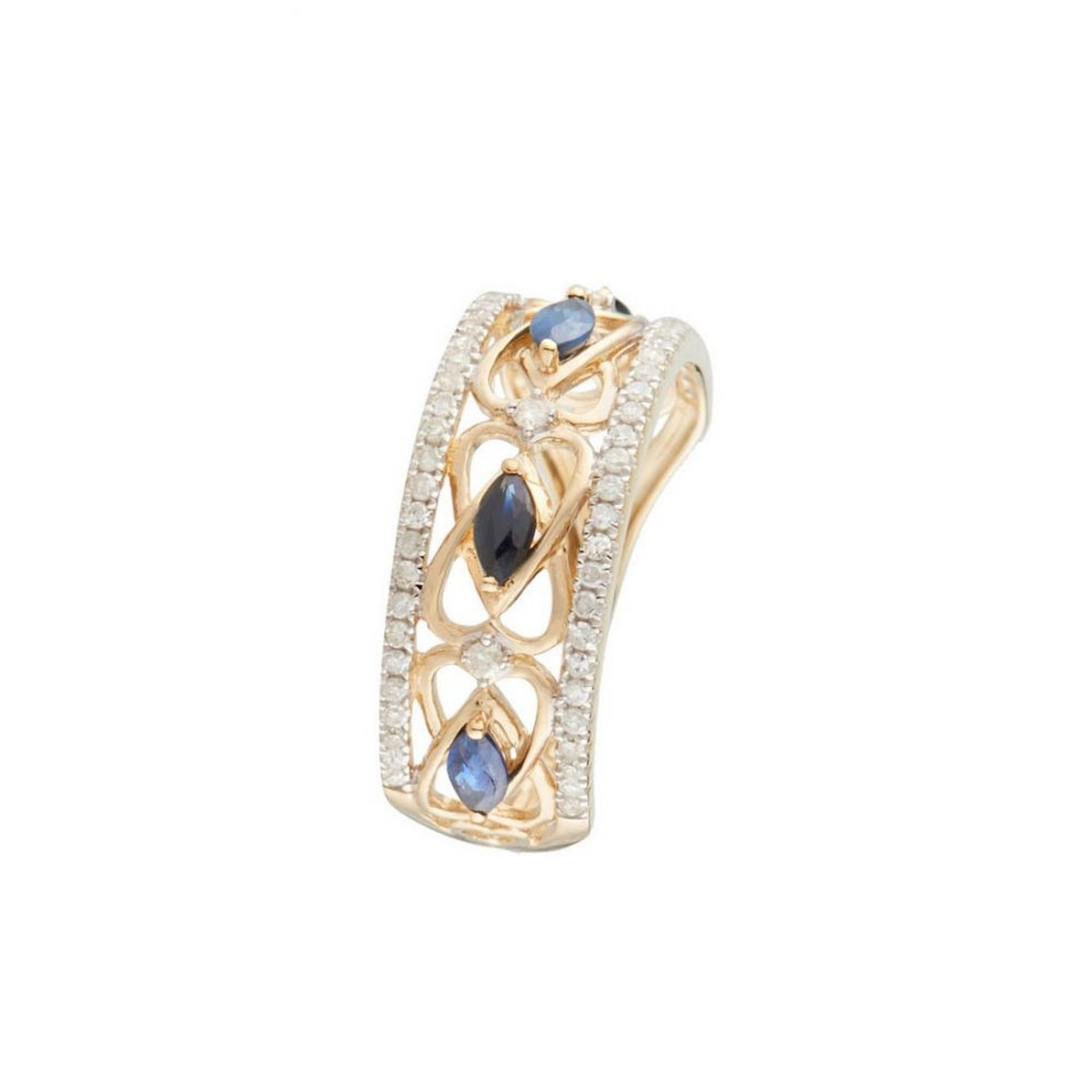 Bague Or Jaune Diamant et Saphir Bague "Marjolaine" Or jaune et Saphir