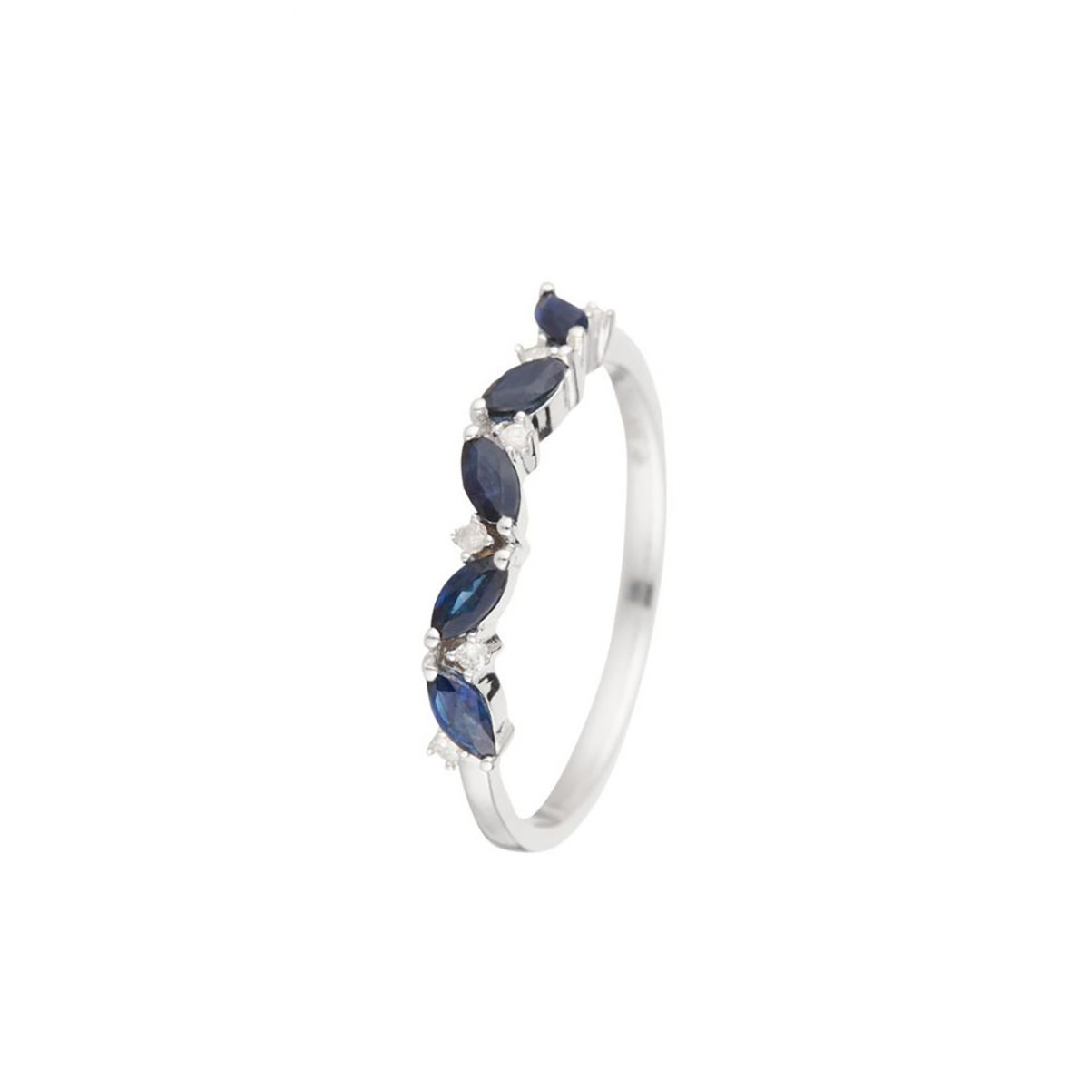 Bague Or Blanc Diamant et Saphir Bague "Sila Saphir" Or blanc et Diamants