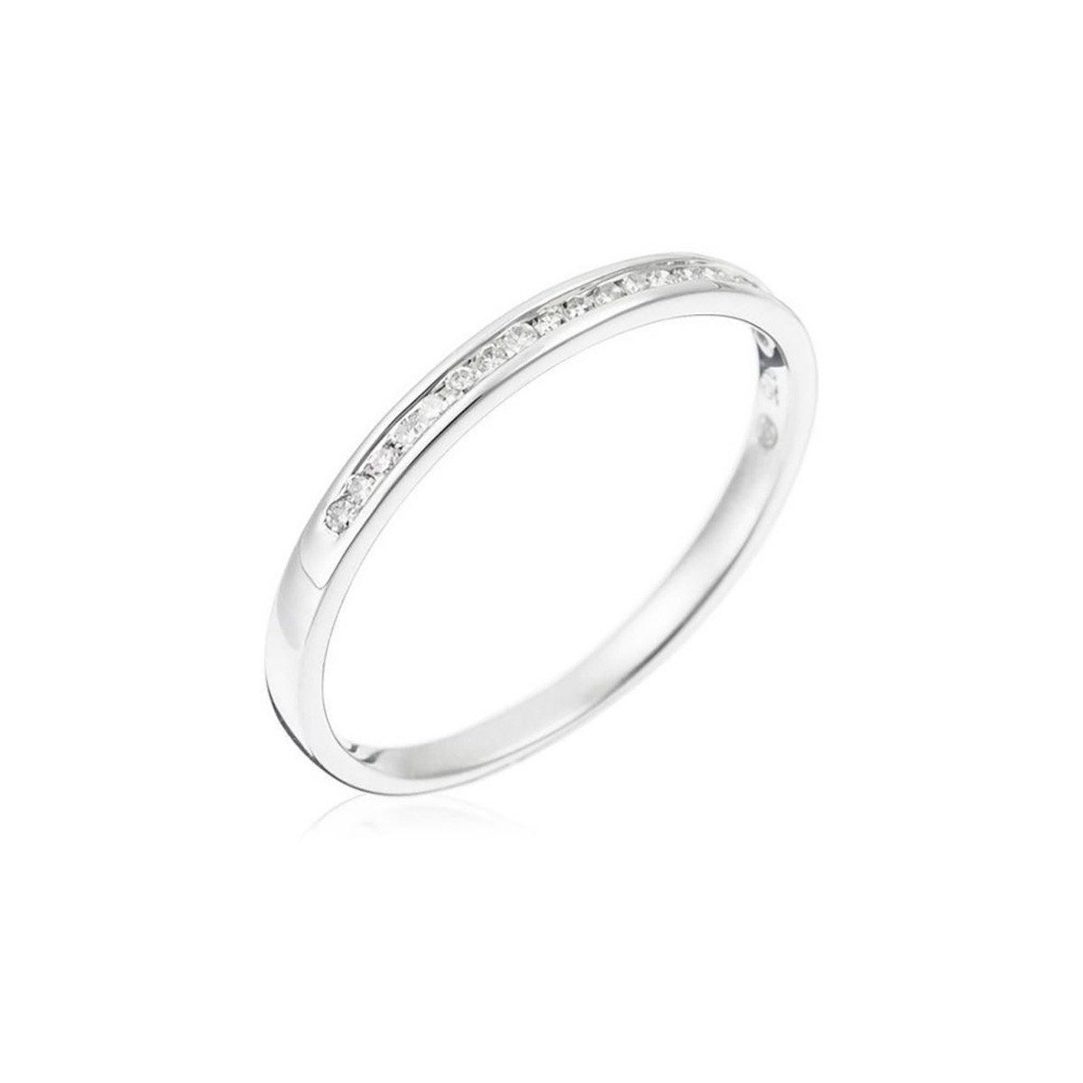 Bague Or Blanc et Diamant Bague Alliance "Rail" Or blanc et Diamants