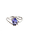 Bague Or Blanc Diamant et Tanzanite