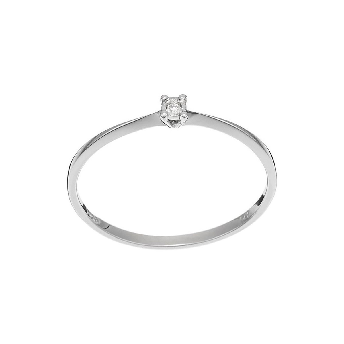 Bague "Solitaire Pure" Or blanc et Diamants