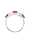 Bague Or Blanc 375 "BRUNI" Diamants 0,06 carat et Rubis 1,44 carats