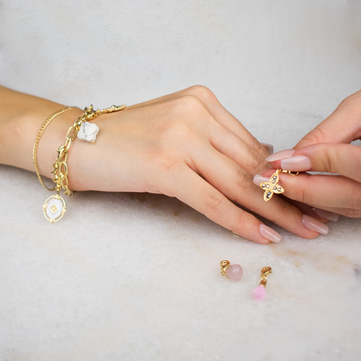 Double Charm's Anemone Rose Quartz