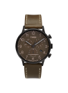 Montre Homme Timex "Waterbury Classic Chrono" Boîtier 40mm en Acier Noir Cadran Marron  - TW2T27900