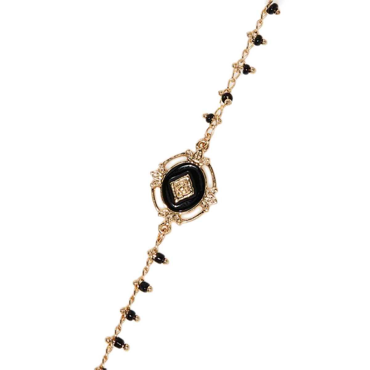 Bracelet Bohème doré et émail noir Bracelet Bohème doré et émail noir