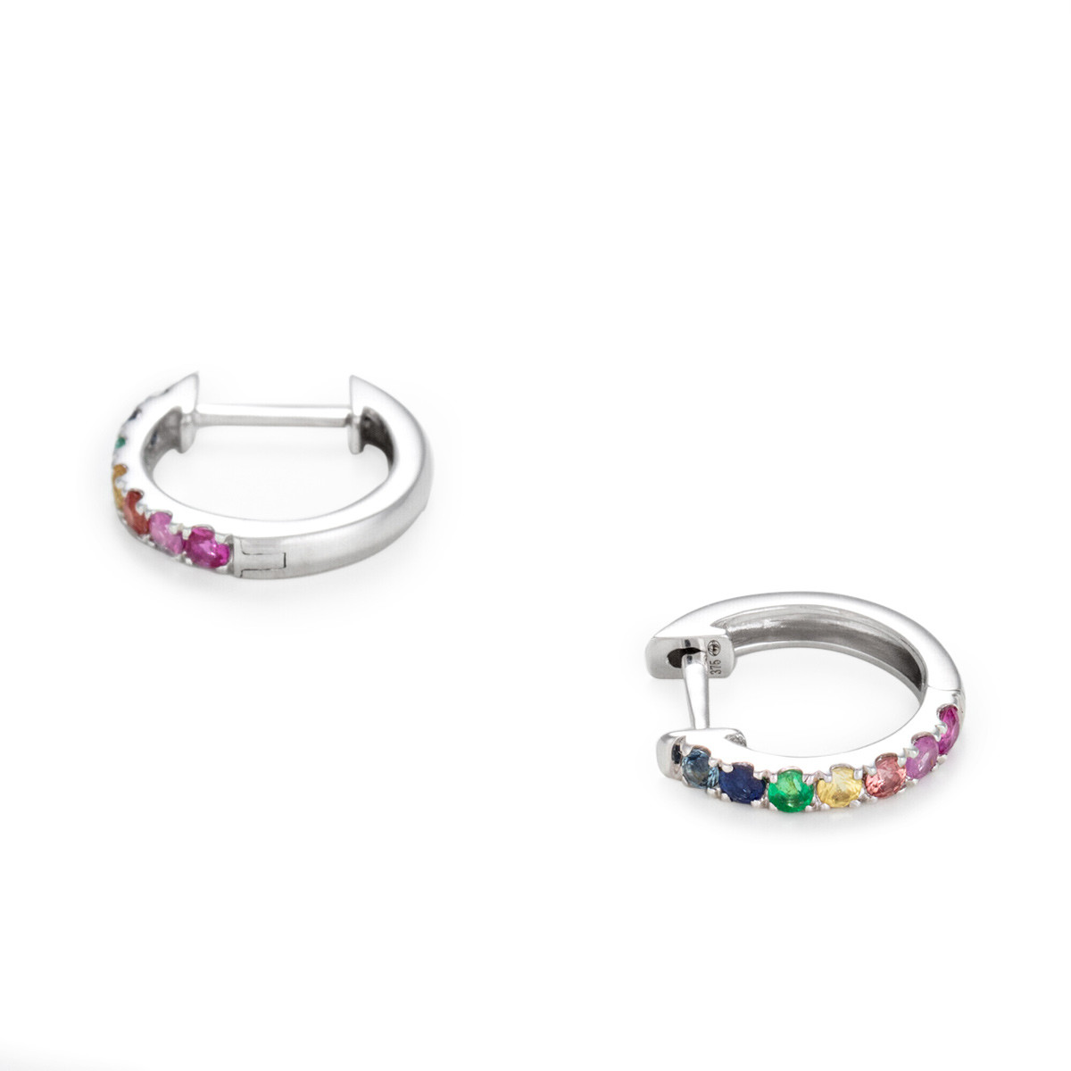 Boucles d'Oreilles Colorful Love Boucles d'oreilles "Mon Apaisante" Or blanc et Saphir