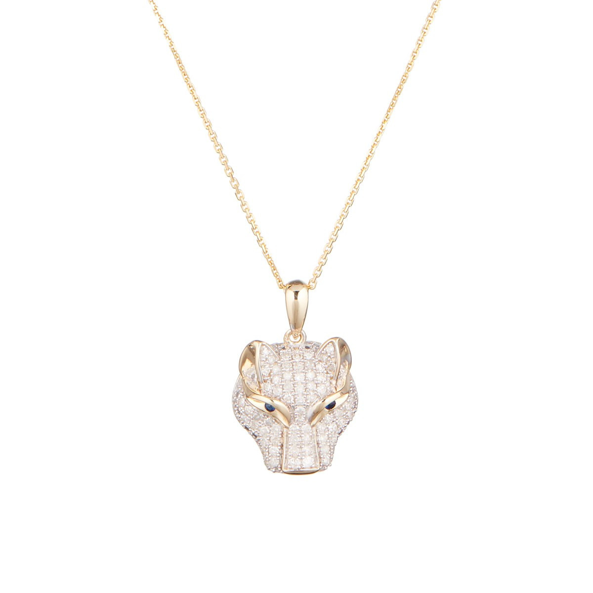 Pendentif panthére Or et Diamants Pendentif "Mélusina" Or jaune et Saphir