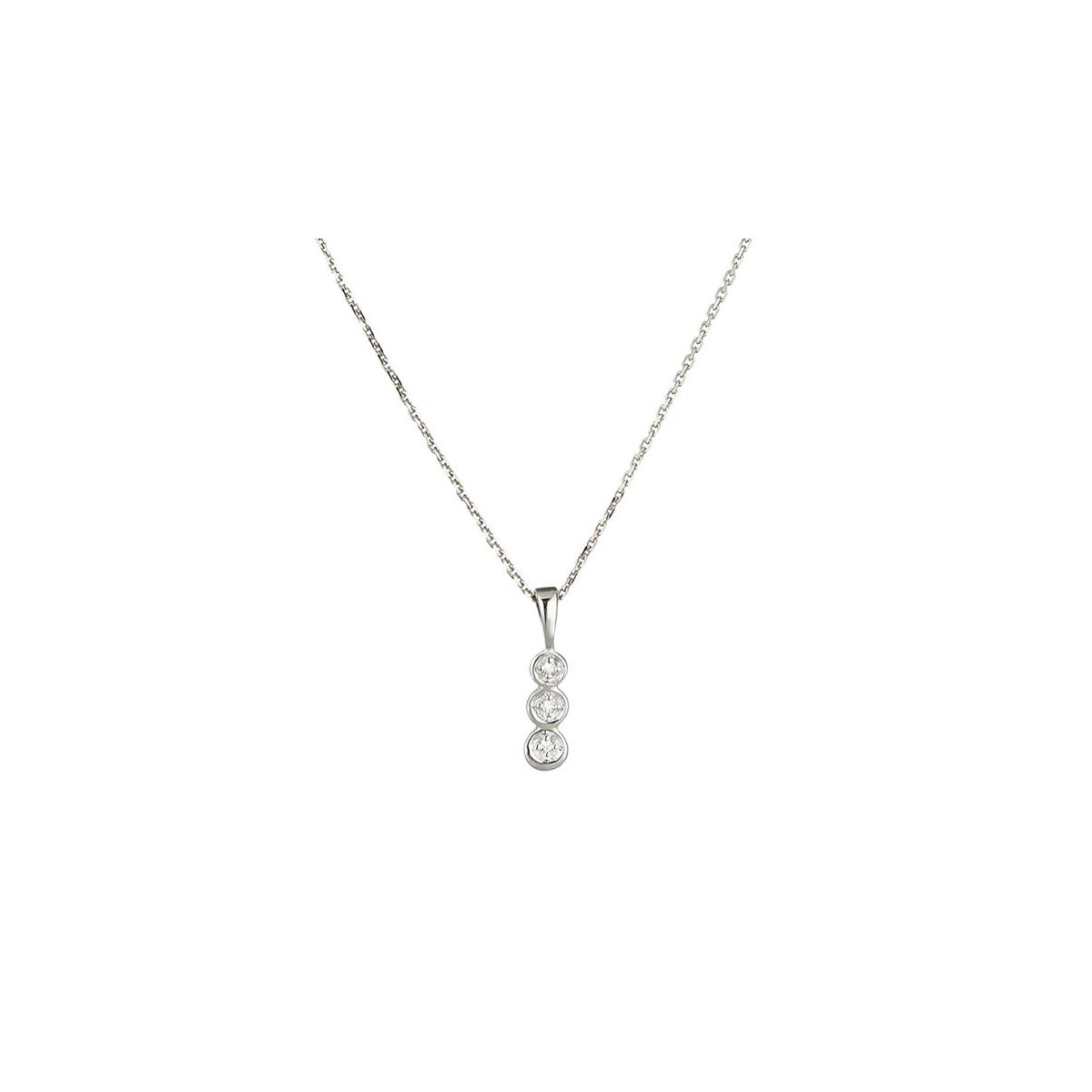 Pendentif "Enclin Noble" Or blanc et Diamant