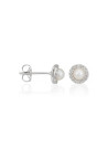 Boucles d'oreilles Or Blanc Diamant et Perle