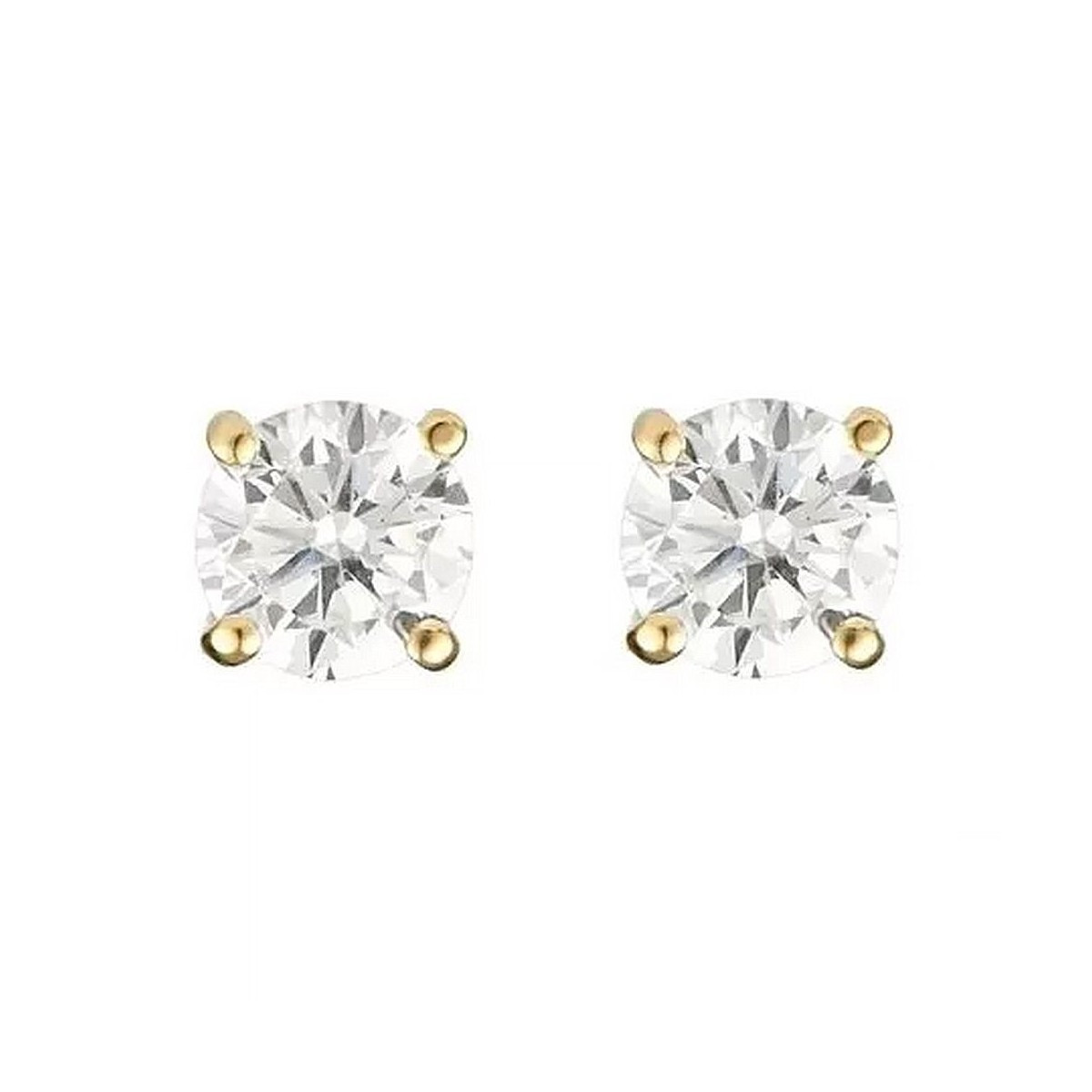 Boucles d'oreilles or jaune et oxydes de zirconium "Simply You" Boucles d'oreilles "Écrin" Or jaune