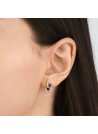 Boucles d'oreilles Or Blanc Diamant et Saphir