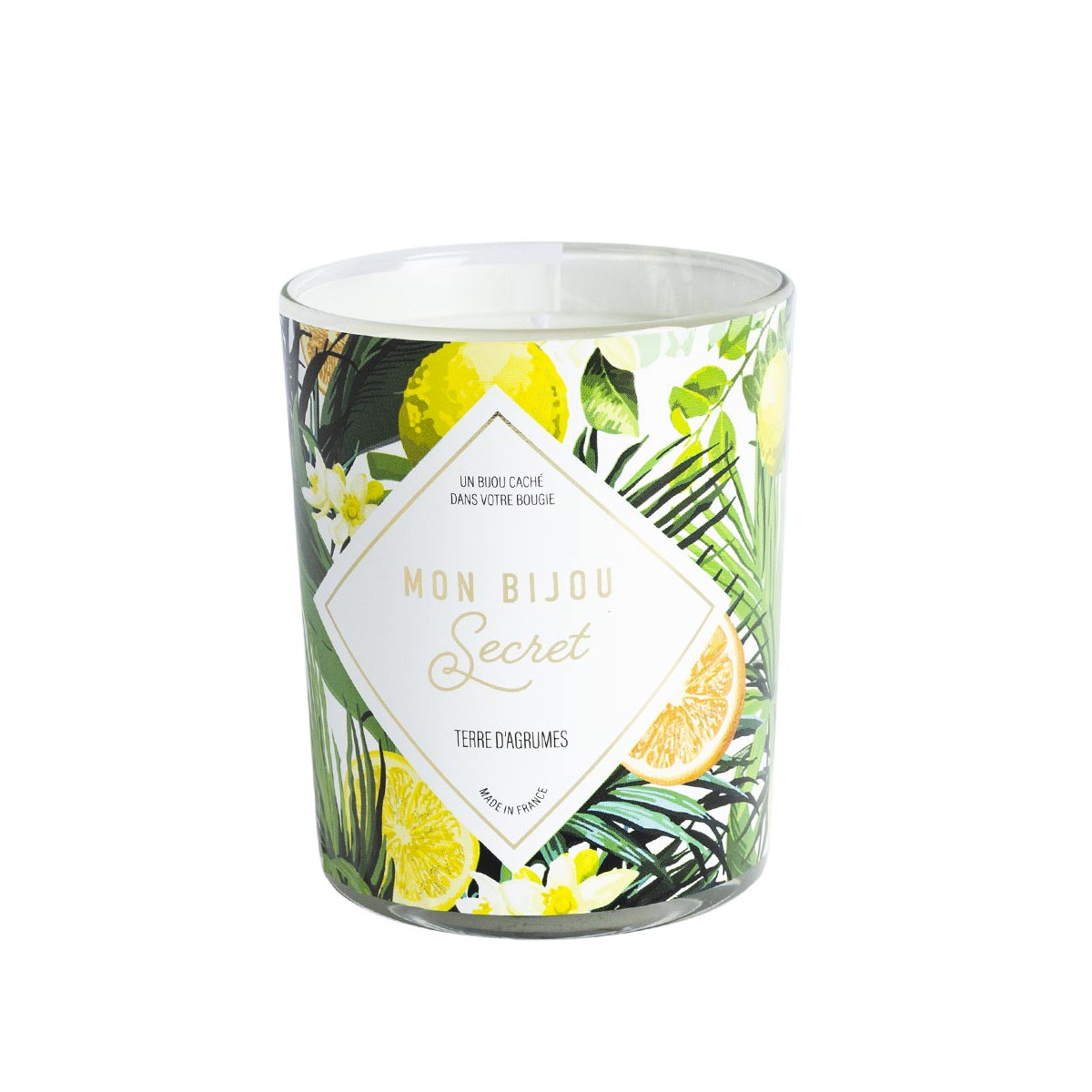 Bougie Bijou Collier doré - Parfum Zeste d'agrumes - 40h Bougie Bijou Collier doré - Parfum Zeste d'agrumes - 40h