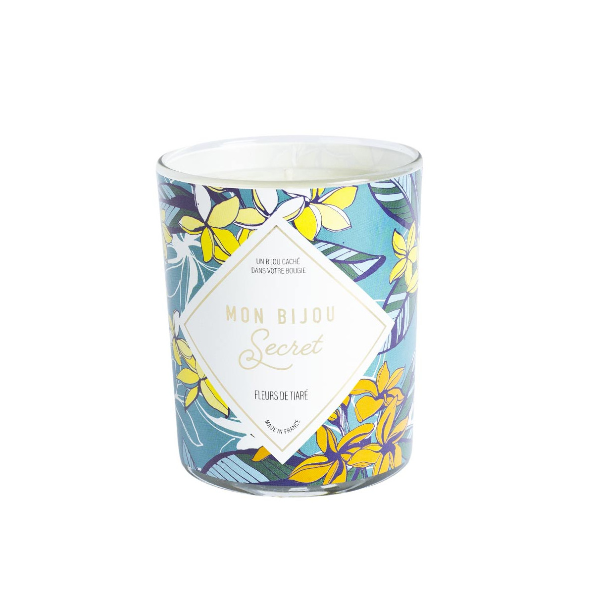 Bougie Bijou Collier argenté - Parfum Fleur de tiaré - 40h