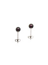 Boucles d'oreilles or blanc et perles de culture Noires "My Pearl"