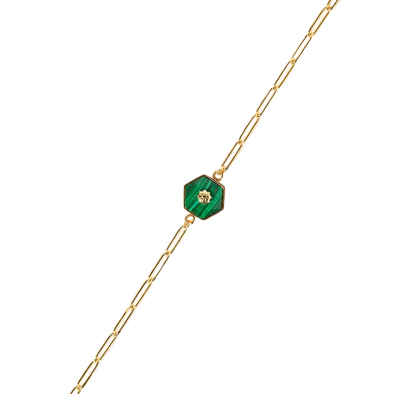 Bracelet doré et malachite