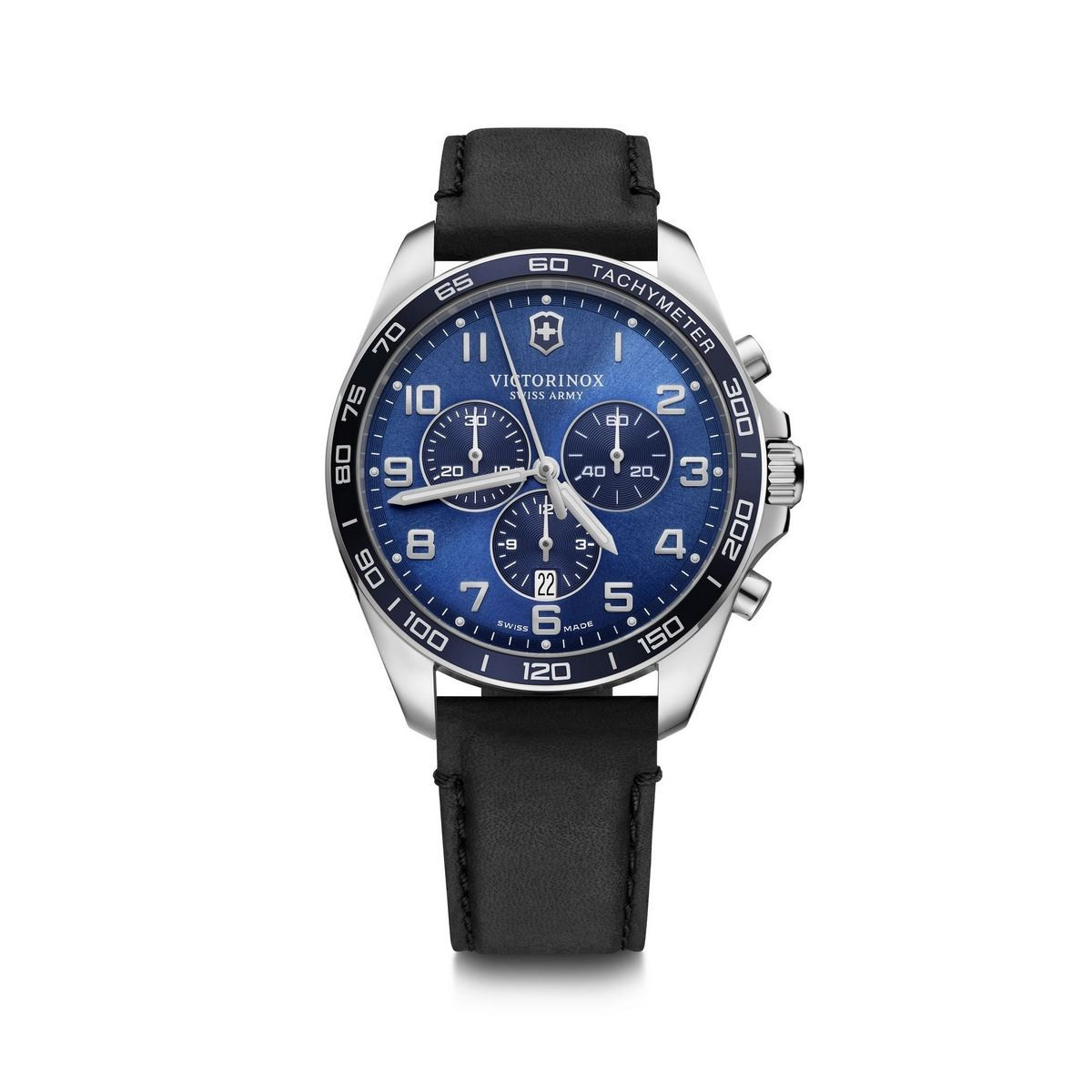 Montre Homme Victorinox FieldForce en cuir noir - 42 mm