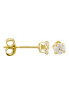 Boucles d'oreilles "Puces" Or Jaune 375/1000 et Zirconium